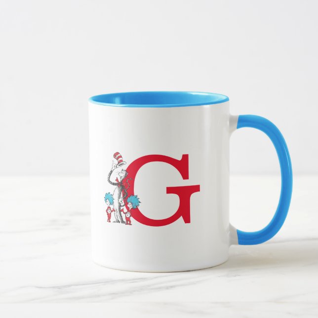 Dr. Seuss Cat in the Hat, Thing One Monogram G Mug (Right)
