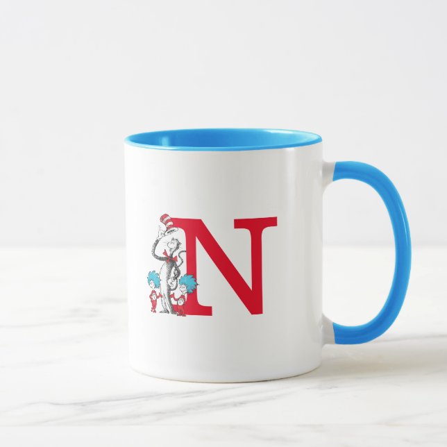 Dr. Seuss Cat in the Hat, Thing One Monogram N Mug (Right)