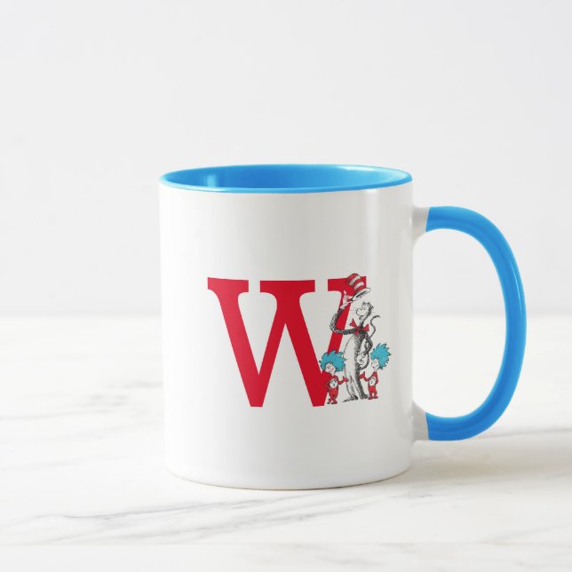 Dr. Seuss Cat in the Hat, Thing One Monogram W Mug (Right)
