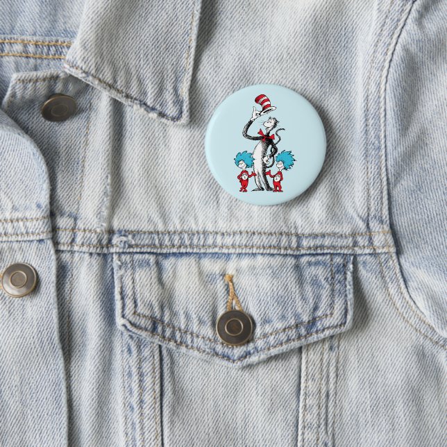 Dr. Seuss | Cat in the Hat, Thing One & Thing Two 2 Inch Round Button (In Situ)
