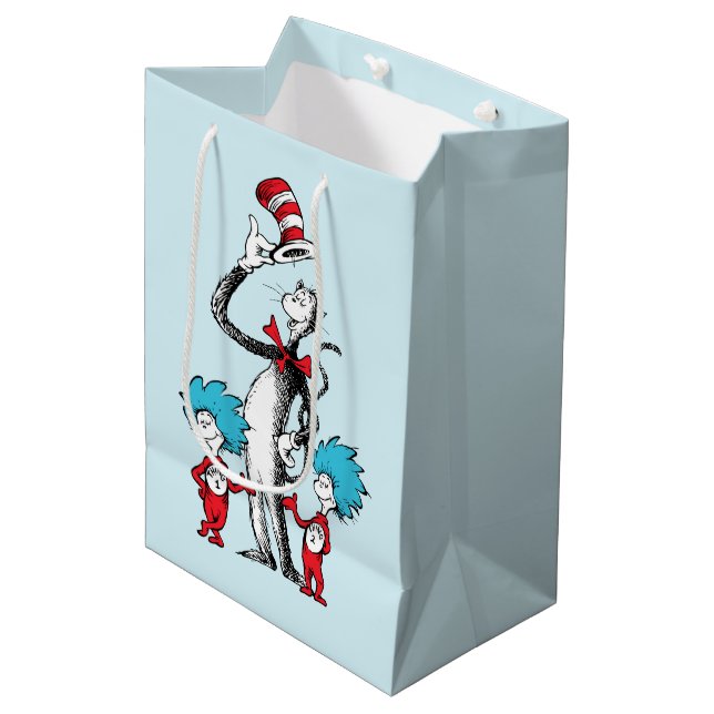 Dr. Seuss | Cat in the Hat, Thing One & Thing Two Medium Gift Bag (Front Angled)