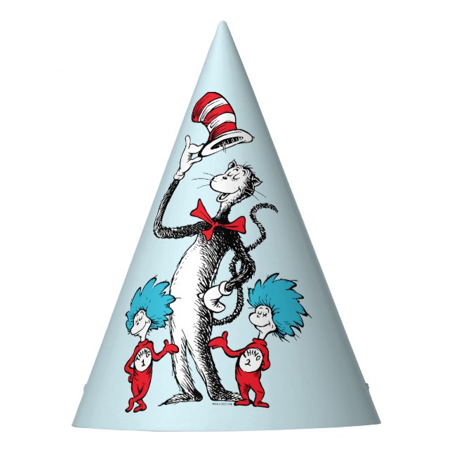 Dr. Seuss | Cat in the Hat, Thing One & Thing Two Party Hat (Front)