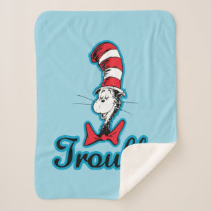 Dr. Seuss   Cat in the Hat Trouble Sherpa Blanket