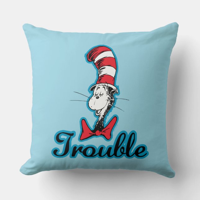Dr. Seuss | Cat in the Hat Trouble Throw Pillow (Front)