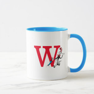 Dr. Seuss Cat in the Hat Umbrella Walk Monogram W Mug