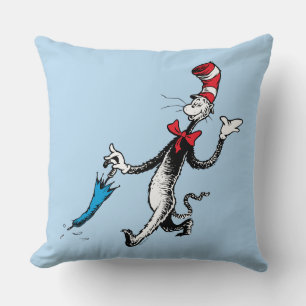 Dr. Seuss   Cat in the Hat Umbrella Walk Throw Pillow