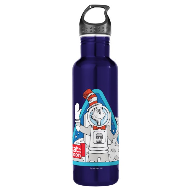 Dr. Seuss | Cat in the Moon Outer Space Graphic 710 Ml Water Bottle (Front)
