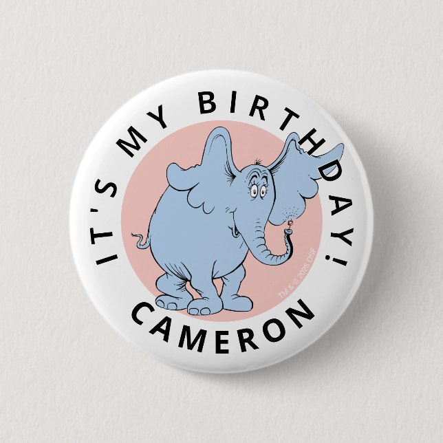 Dr. Seuss Character Confetti | Kids Birthday 2 Inch Round Button (Front)