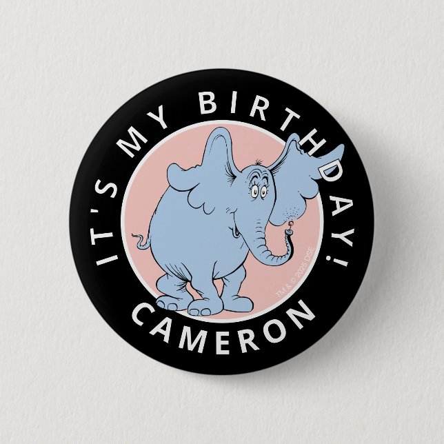 Dr. Seuss Character Confetti | Kids Birthday 2 Inch Round Button (Front)