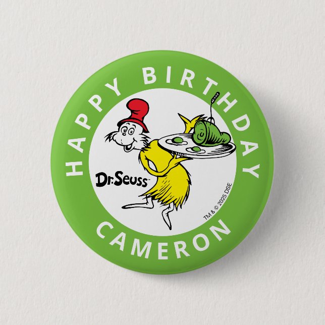 Dr. Seuss Character Confetti | Kids Birthday 2 Inch Round Button (Front)