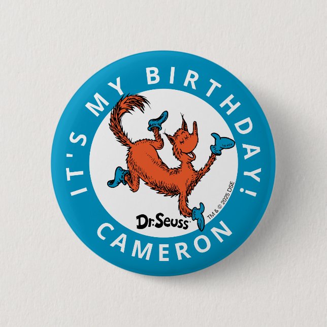 Dr. Seuss Character Confetti | Kids Birthday 2 Inch Round Button (Front)