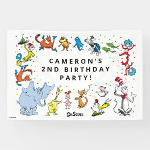 Dr. Seuss Character Confetti Kids Birthday Banner