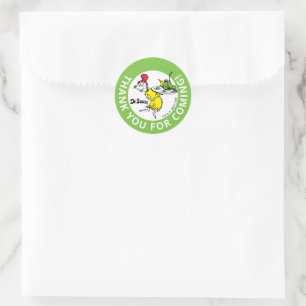 Dr. Seuss Character Confetti   Kids Birthday Classic Round Sticker