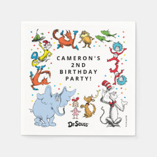 Dr. Seuss Character Confetti   Kids Birthday Napkin