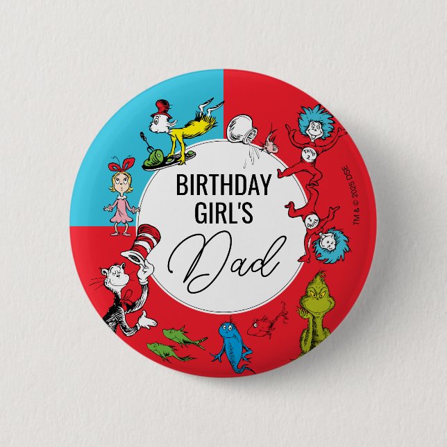 Dr. Seuss - Characters | Kids Birthday 2 Inch Round Button (Front)