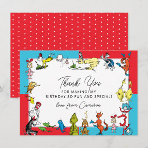 Dr. Seuss - Characters Kids Birthday Thank You Card