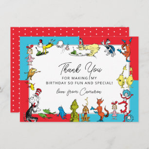 Dr. Seuss - Characters Kids Birthday Thank You Card