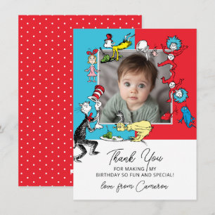 Dr. Seuss - Characters   Kids Birthday Thank You Card