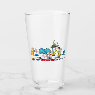 Dr. Seuss Characters & Teacher Name Glass