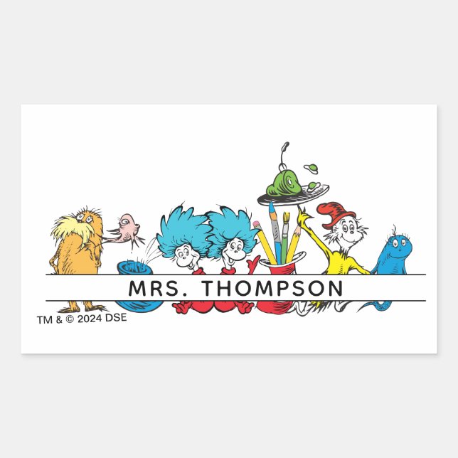 Dr. Seuss Characters & Teacher Name Sticker (Front)