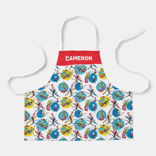 Dr. Seuss   Characters With Pencils Pattern Apron