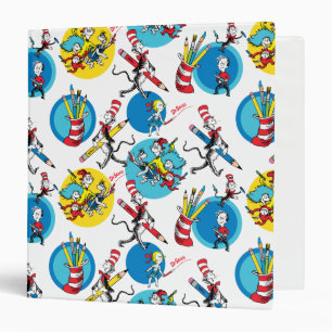 Dr. Seuss   Characters With Pencils Pattern Binder