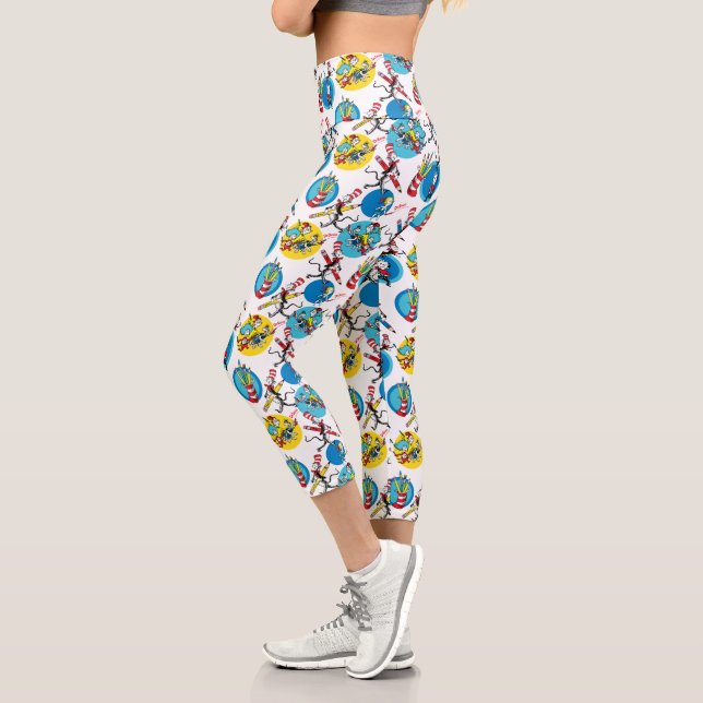 Dr. Seuss | Characters With Pencils Pattern Capri Leggings (Left)