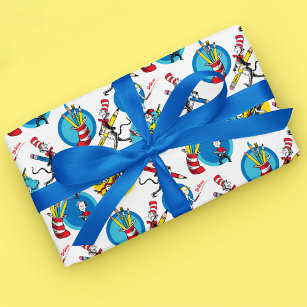 Dr. Seuss   Characters With Pencils Pattern Wrapping Paper