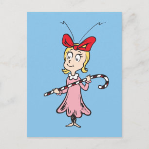 Dr. Seuss Cindy-Lou Who - Holding Candy Cane Postcard