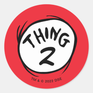 Dr. Seuss   Custom Thing One Thing Two Classic Round Sticker