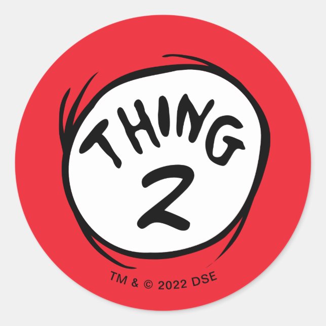 Dr. Seuss | Custom Thing One Thing Two Classic Round Sticker (Front)