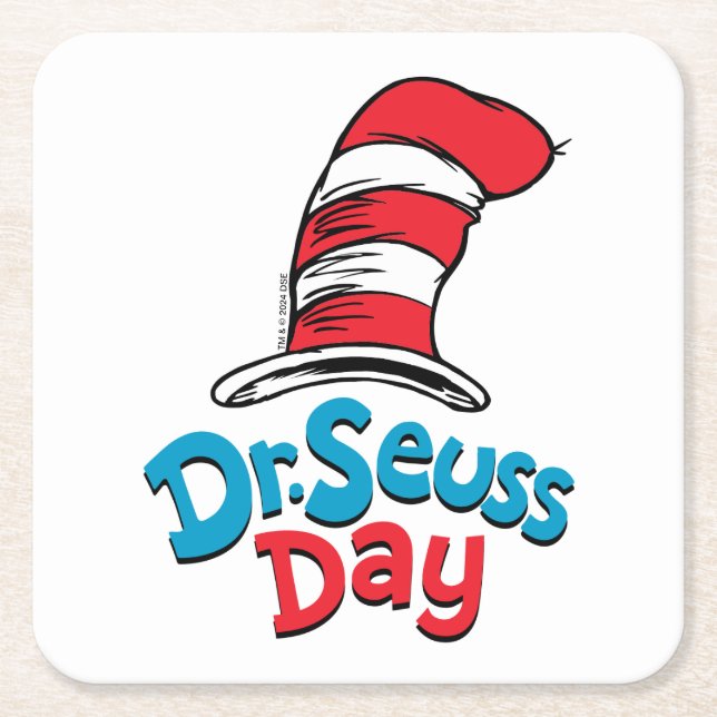 Dr. Seuss Day Square Paper Coaster (Front)