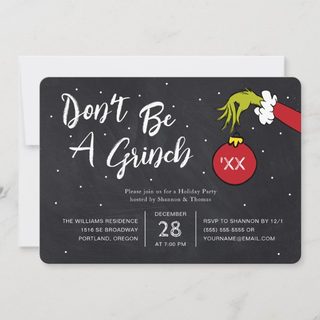 Dr. Seuss | Don't Be a Grinch Christmas Party (Front)