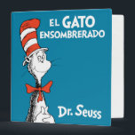 Dr. Seuss El Gato Ensombrerado Spanish Binder<br><div class="desc">This authentic Dr. Seuss product features the classic Cat in the Hat character alongside the Spanish title of the beloved book, "El Gato Ensombrerado." The design highlights the iconic, smiling feline wearing his signature tall red and white striped hat and red bow tie, set against a vibrant blue background. It...</div>