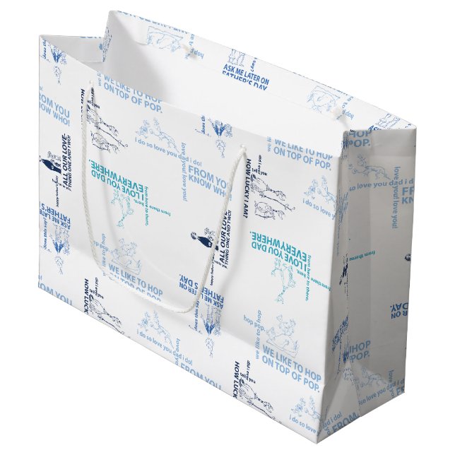 Dr. Seuss | Father's Day Quote Pattern Large Gift Bag (Front Angled)