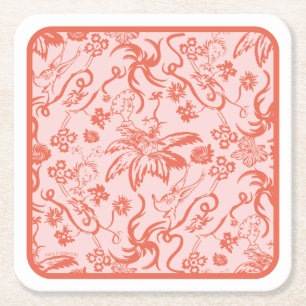 Dr. Seuss Floral Mother's Day Pattern Square Paper Coaster