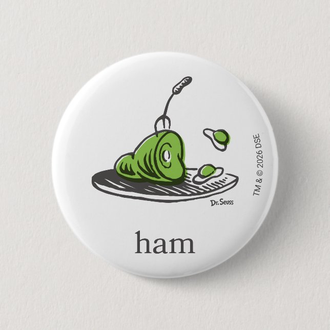 Dr. Seuss | Green Eggs and Ham 2 Inch Round Button (Front)