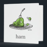 Dr. Seuss | Green Eggs and Ham Binder<br><div class="desc">This officially licensed Dr. Seuss design features a fun, classic illustration of the iconic green eggs and ham on a platter. The artwork highlights the famous green ham with a fork resting inside, alongside the bouncing green eggs, and is finished with the simple word "ham" and the authentic Dr. Seuss...</div>