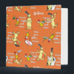 Dr. Seuss Green Eggs and Ham Character Pattern Binder<br><div class="desc">This fun and colourful design features a pattern of characters from the classic Dr. Seuss book, Green Eggs and Ham. Set against a bright orange background, the artwork includes familiar illustrations of Sam-I-Am holding his famous dish and his "I am Sam" sign, alongside the perpetually grumpy Guy-Am-I in various poses....</div>