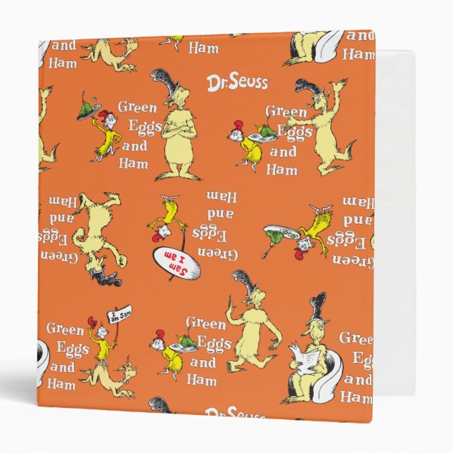 Dr. Seuss Green Eggs and Ham Character Pattern Binder (Front/Inside)