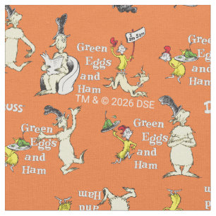 Dr. Seuss Green Eggs and Ham Character Pattern Fabric