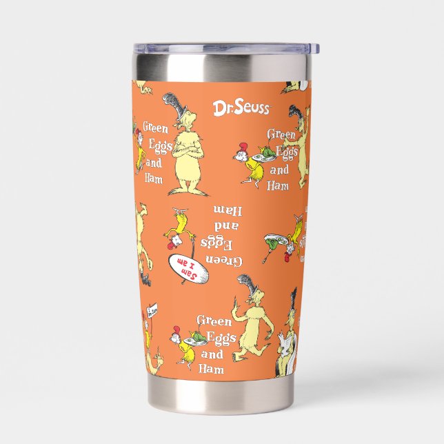 Dr. Seuss Green Eggs and Ham Character Pattern Insulated Tumbler (Left)