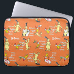 Dr. Seuss Green Eggs and Ham Character Pattern Laptop Sleeve<br><div class="desc">This fun and colourful design features a pattern of characters from the classic Dr. Seuss book, Green Eggs and Ham. Set against a bright orange background, the artwork includes familiar illustrations of Sam-I-Am holding his famous dish and his "I am Sam" sign, alongside the perpetually grumpy Guy-Am-I in various poses....</div>