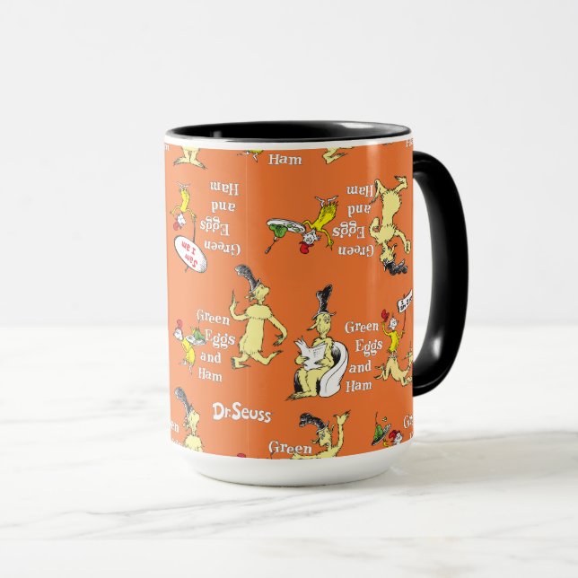 Dr. Seuss Green Eggs and Ham Character Pattern Mug (Front Right)