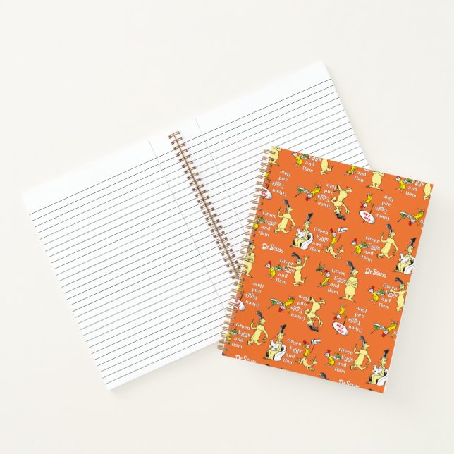 Dr. Seuss Green Eggs and Ham Character Pattern Notebook (Inside)