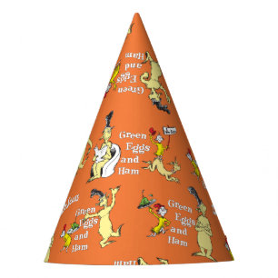 Dr. Seuss Green Eggs and Ham Character Pattern Party Hat