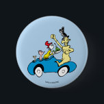 Dr. Seuss Green Eggs and Ham Characters in Car 2 Inch Round Button<br><div class="desc">This officially licensed Dr. Seuss merchandise features a classic illustration from the beloved book, Green Eggs and Ham. The design showcases the persistent Sam-I-Am offering his famous green eggs and ham on a platter to the frustrated Guy-Am-I. They are depicted riding together in a whimsical car, accompanied by a small...</div>