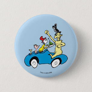 Dr. Seuss Green Eggs and Ham Characters in Car 2 Inch Round Button