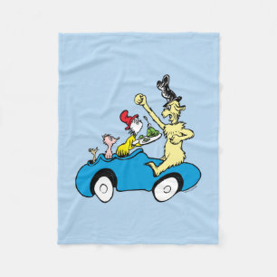 Dr. Seuss Green Eggs and Ham Characters in Car Fleece Blanket