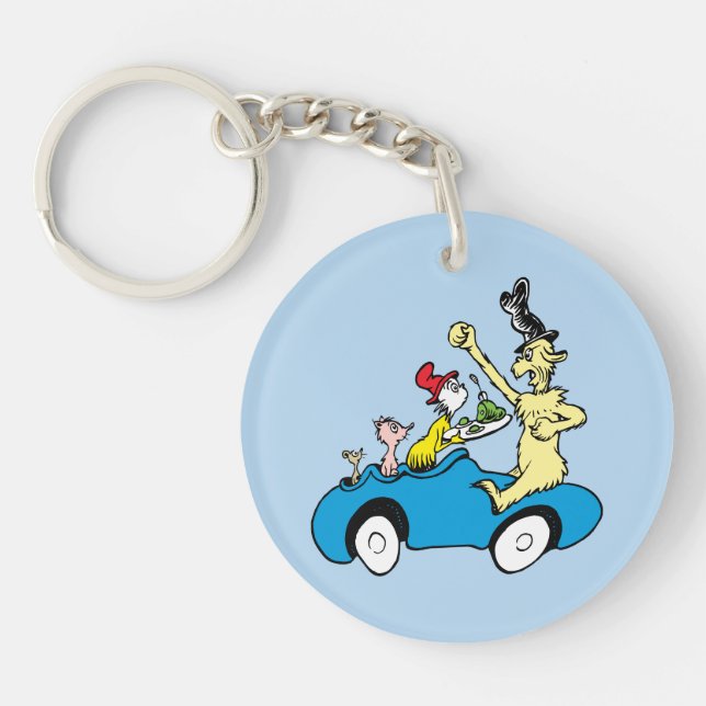 Dr. Seuss Green Eggs and Ham Characters in Car Keychain (Front)